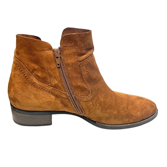 PAUL‎ GREEN Nicole Nut Suede Side Zip Booties - Picture 5 of 11